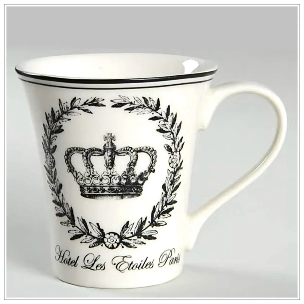 222 Fifth "Les Etoiles Crown" Porcelain Coffee/Tea Mug - Picture 10 of 10